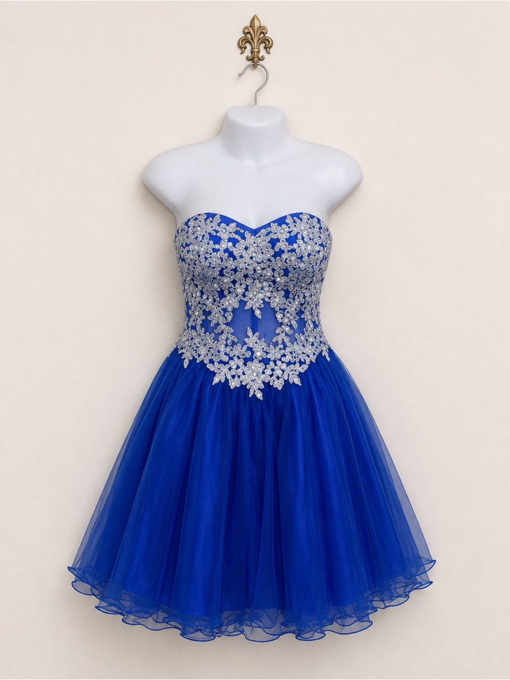 Blondie Nites blue silver sequin pageant glitz prom dress 1